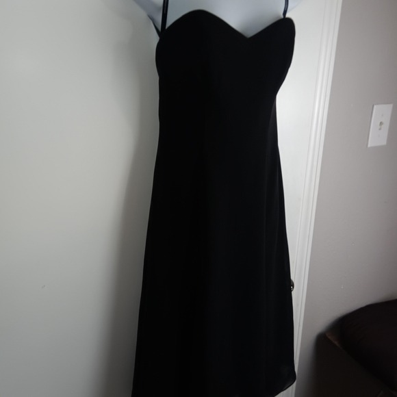 Dessy Collection Dress Womens 4 Black Strapless Sweetheart A-Line Bridesmaid - Picture 1 of 12